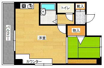 ベルトピア福岡III(ワンルーム/4階)の間取り写真