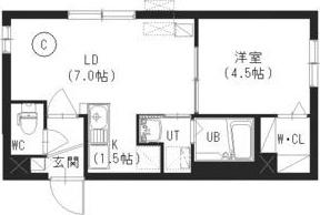 アッサンブラージュC.T.M(1LDK/1階)の間取り写真
