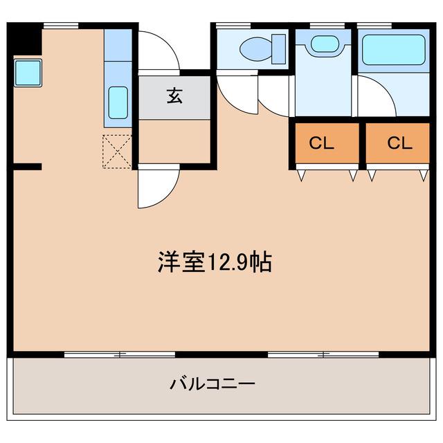 グリーンテラス(ワンルーム/2階)の間取り写真