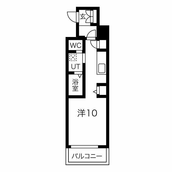 エスフォート神戸神楽町(ワンルーム/9階)の間取り写真