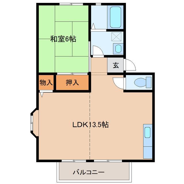 サンガーデンIB(1LDK/1階)の間取り写真