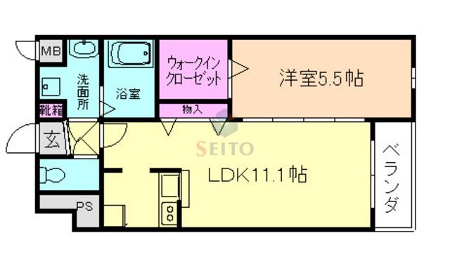 フレシール(1LDK/1階)の間取り写真