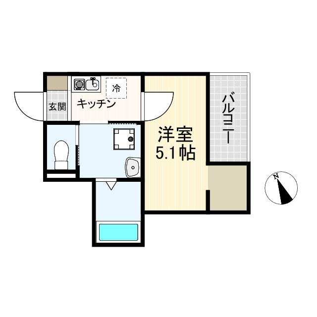 MELLAS吉祥寺(1K/3階)の間取り写真