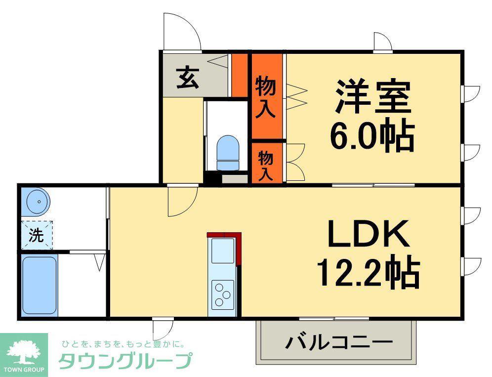 PRIOR(1LDK/2階)の間取り写真