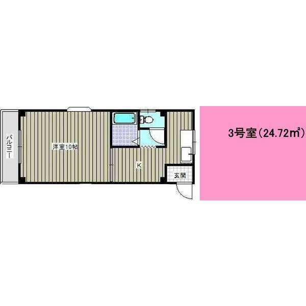 シャルム愛(1K/3階)の間取り写真