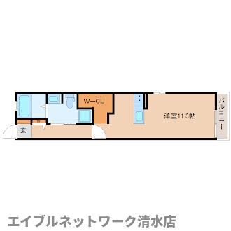 ARUROOM清水春日(ワンルーム/2階)の間取り写真