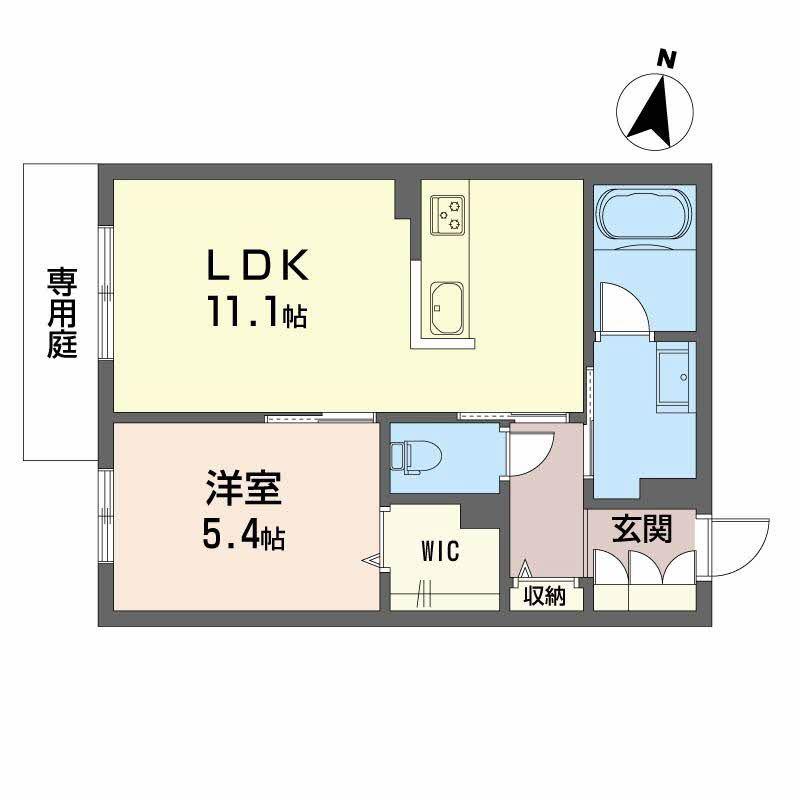 シャーメゾンSUN(1LDK/1階)の間取り写真