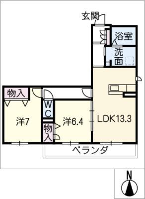 DINO PARK(2LDK/3階)の間取り写真