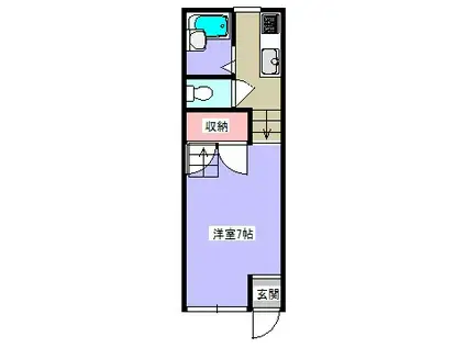 ハウス・ザ・マリンI(1K/1階)の間取り写真