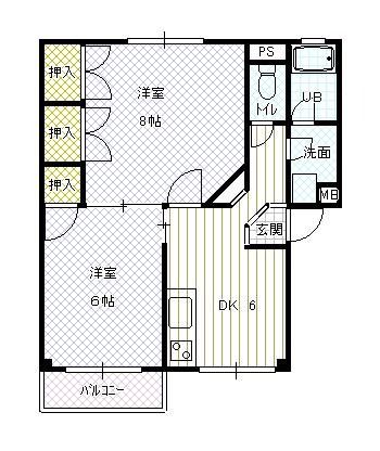 第2サンコーポ加藤(2DK/2階)の間取り写真