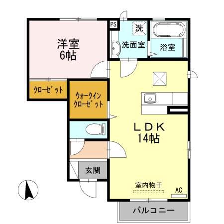 SEED I(1LDK/1階)の間取り写真