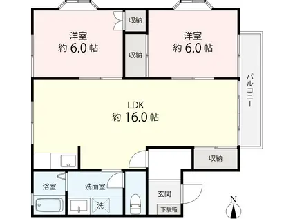 コーポラビット(2LDK/1階)の間取り写真