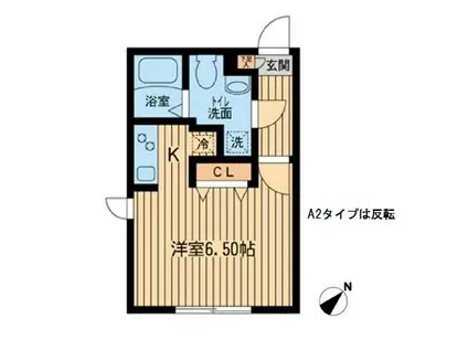ブランシェ武蔵小山II(ワンルーム/1階)の間取り写真