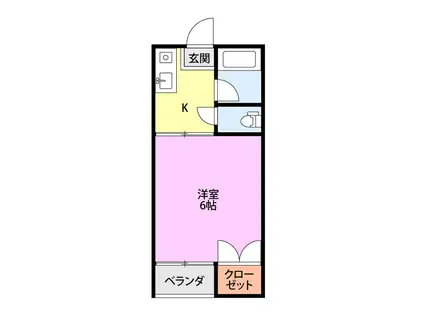 サニーサイドKAGA(1K/1階)の間取り写真