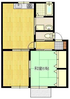 ブライトンハウス(2DK/2階)の間取り写真