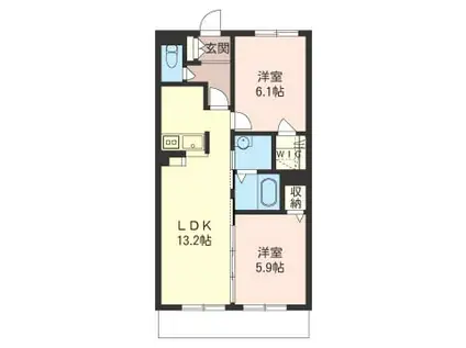 メゾン・グランドゥール(2LDK/2階)の間取り写真