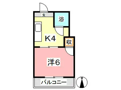 マンションみふねNO.6(1K/3階)の間取り写真