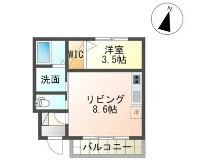 リバレイン(1LDK/1階)の間取り写真