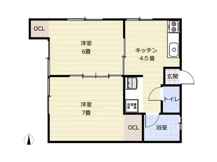 近見ハイツ(2K/2階)の間取り写真