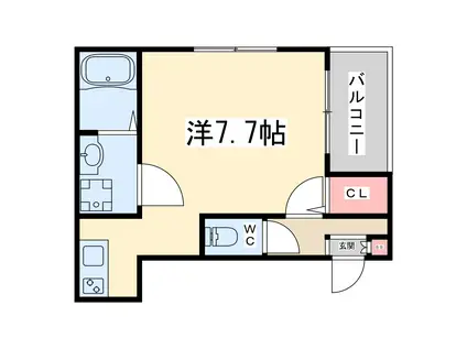 メシル新大阪(ワンルーム/1階)の間取り写真