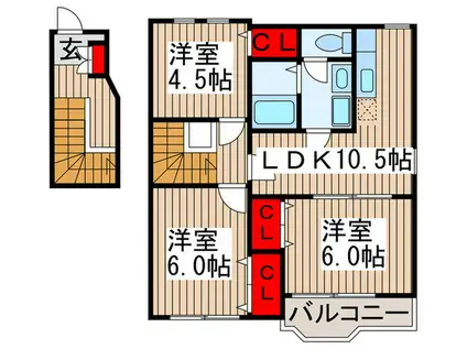 K.ウェルレジデンス(3LDK/2階)の間取り写真