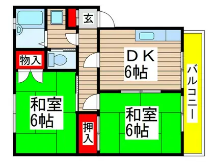 トヨコーポ(2DK/2階)の間取り写真