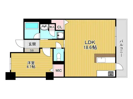 ロイヤルパークス桃坂(1LDK/8階)の間取り写真
