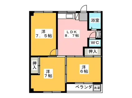 メゾン元横(3LDK/2階)の間取り写真