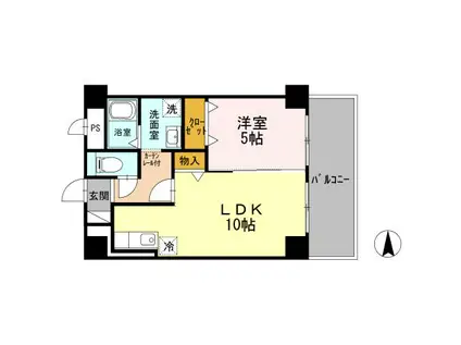 KIRAKUマンション(1LDK/1階)の間取り写真