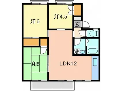 セジュール高田(3LDK/1階)の間取り写真