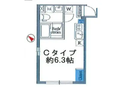 ラフォート横浜鶴見(ワンルーム/5階)の間取り写真