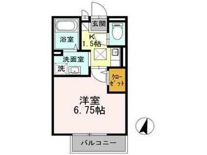 フォレスト日吉(1K/1階)の間取り写真