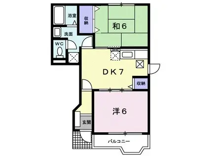 サンライトヴィラ(2DK/1階)の間取り写真