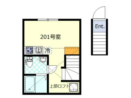 アーク下丸子(ワンルーム/2階)の間取り写真
