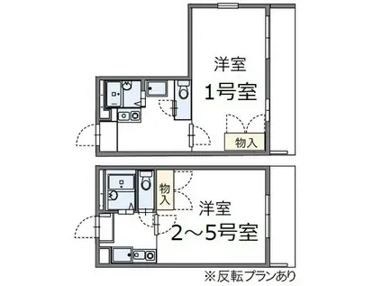 レオパレスソレイユ(1K/2階)の間取り写真