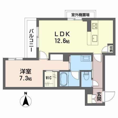南海高野線 沢ノ町駅 徒歩9分 3階建 築2年(1LDK/2階)の間取り写真