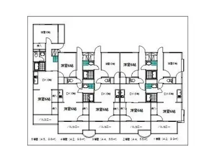 エクセル伏屋(1LDK/1階)の間取り写真