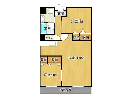 プラザコスモス(2LDK/2階)の間取り写真