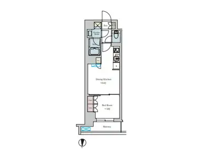 BRILLIA IST 池尻大橋(1LDK/4階)の間取り写真