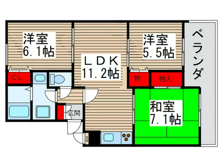 サンフィールド松戸 3階階 間取り