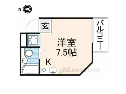 シティパレス富雄南(ワンルーム/2階)の間取り写真