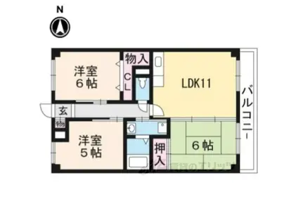 イーハトーブ俣野(3LDK/3階)の間取り写真
