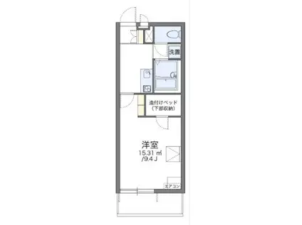 レオパレスレインボーロード(1K/3階)の間取り写真