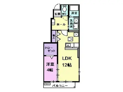 エテルノ カーサ(1LDK/1階)の間取り写真