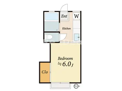 コーポサンライズB(1K/2階)の間取り写真