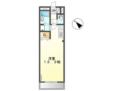 フラワーヒル(ワンルーム/3階)の間取り写真