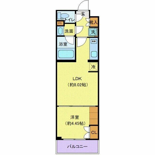 オープンブルーム渋谷本町(1LDK/3階)の間取り写真