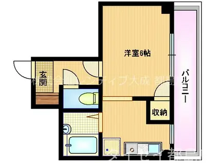 エムロード都島(1K/5階)の間取り写真