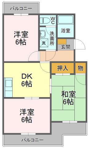 エクセルシオールII(3LDK/1階)の間取り写真