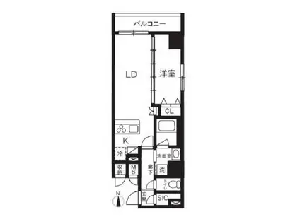 ハーモニーレジデンスグローバルキャピタル(1LDK/7階)の間取り写真